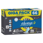Always Ultra Secure Night suurus 4 h&uuml;gieenisidemed tiibadega, 66 tk.