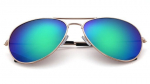 Aviator p&auml;ikeseprillid, kuldne raam, rohe-sinised peegell&auml;&auml;tsed, UV400