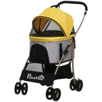 Koerte jalutusk&auml;ru 2-in-1, kokkupandav, kuni 10 kg, kollane