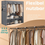 Riidest riidekapp, 45 x 170 x 167 cm, hall, Kangast riidekapp, 45 x 170 x 167 cm, hall