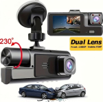 Auto DVR esi- ja salongikaamera kahe objektiiviga Full HD 1080P, p&ouml;&ouml;rlev kaamera 230&deg;