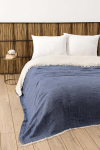 L'essentiel Maison voodikate Muslin, 170x250 cm, tumesinine/valge
