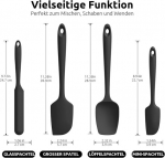 4 silikoonspaatli komplekt, kuumakindel kuni 315&deg;C, must