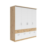 Riidekapp Brando 4, tamm/valge