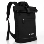 V&auml;ike ergonoomiline Peterson roll-top linnaseljakott hingava seljaosa ja turvalise tagataskuga, must