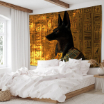 Anubis-teemaline pol&uuml;esterist taustakangas Pickify