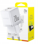 Laadija - BASEUS - Palm (CCZC20UE) - 20W - USB Type-C - Kuuvalge