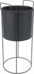 Metallist lillepott stendil 18,4x40 cm must matt, 18,4x40 cm