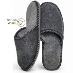 Nowo&reg; meeste naturaalse villaga soojustatud libisemiskindla tallaga sussid, tumehall