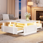 Diivanilaud, LED valgustus, 2 sahtlit, 70x70x35 cm, 1 tk