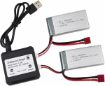 Yunique Green-Clean-Power, 2 x 7,4 V 1500 mAh akut + USB 2-in-1 laadija RC 9200, HB101, HM101, S920