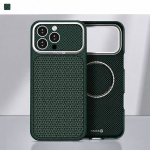 EVELATUS Apple iPhone 17 Pro Carbon Premium Edition &uuml;mbris MagSafe Soft Touch, s&uuml;sinikkiust &uuml;mbris, roheline telefoni&uuml;mbris