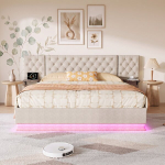 160x200 cm panipaigaga voodi LED- ja USB-valgustiga