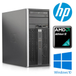 HP 6005 Pro MT AMD Athlon II X2 220 16GB 256GB SSD + 250GB HDD R5-430 2GB DVD W10P Renew
