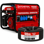 Bensiiniga elektrigeneraator 230 V, 1 &times; kolmefaasiline pistikupesa, 8,5 kW, 50 m kaabliga