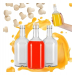 5x Klaaspudel Blanka 500ml korgiga - mahla, veini jaoks