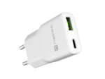 Laadija - NATEC RIBERA GAN SLIM 20W USB-A ja USB-C seinalaadija valge