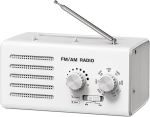 Kahe sagedusribaga FM/AM-raadio, h&auml;ireteta, valge, EL-i pistik