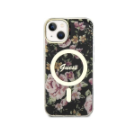 Guess Flower MagSafe kate iPhone 14 - musta