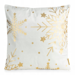 J&otilde;ulupadjakate 45x45 cm, valge velvet lumehelveste mustriga 210 g/m&sup2;
