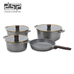 Pottide ja pannide komplekt DSP CA018-S02, 15-osaline, kleepumatu pinnakattega, hall