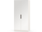 Riidekapp peegliga Mirtillo, 100x60x216 cm, valge