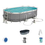 Karkassiga bassein Bestway Power Steel Oval, 488x305x107 cm, filtriga
