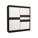 Riidekapp Adrk Furniture Batia 200 cm, must/valge