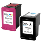 Analoog Tindikassettide Komplekt 302Xl Black + 302Xl Tricolor F6U68AE + F6U67AE