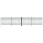 vidaXL aiapaneel postidega, raud, 6,8 m, roheline