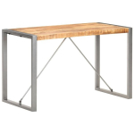 vidaXL s&ouml;&ouml;gilaud, 120 x 60 x 75 cm, toekas t&ouml;&ouml;tlemata mangopuit