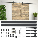 vidaXL liugukse tarvikute komplekt 2 x 183 cm teras, must