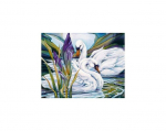 Pildid straazidega teemantmosaiiktehnikas "Luiged ja iiris" Collection D'Art 48x38cm