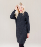 Hailys naiste kootud kleit TONI KL*02, must/tumehall