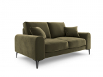 Kahekohaline diivan Mazzini Sofas Madara, veluur, roheline/must