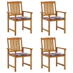 vidaXL režiss&ouml;&ouml;ritoolid patjadega, 4 tk, akaatsiapuit