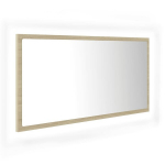 vidaXL LED vannitoa peeglikapp, Sonoma tamm, 90x8,5x37 cm, akr&uuml;&uuml;l
