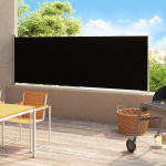 vidaXL lahtit&otilde;mmatav terrassi k&uuml;lgsein, 200 x 500 cm, must