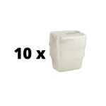 Kaanega salatin&otilde;u, ristk&uuml;likukujuline, PP, 250 ml, 10,8x8x5,1 cm, 10 tk. x 10 pakk pakett