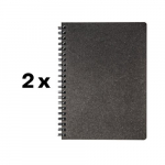 Kalender - m&auml;rkmik TIMER, spiraaliga, A5, ilma kuup&auml;evadeta, 224 lehte, karbid, pappkaas, must sp. pakis 2 tk.