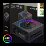 Toiteallikas Gamemax toiteplokk RGB 1050G, 1050 W, Kuld, T&auml;ielikult modulaarne, 1 x 24 pin ATX, 2 x 8 pin CPU, 2 x 8 pin PCIe, 4 x SATA