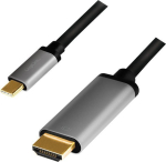 LogiLink CUA0101 USB-C-HDMI kaabel, 1.8m, 4K 60Hz, alumiiniumkorpus, kullatud pistikud, 2x varjestatud