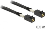 Delock kaabel Mini SAS HD SFF-8643 kuni Mini SAS HD SFF-8643 83386, 0,5m, 30 AWG, 6 Gb/s, SAS, sirge pistik, &uuml;mmargune, h&uuml;lssiga