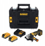 Dewalt Nurk&scaron;lifri DCG404S2T-QW 18V, 125 mm, 2 x 3,5 Ah, harjadeta mootor, elektrooniline pidur, elektrooniline sidur, TStak kast