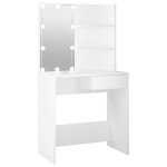 vidaXL tualettlaud LEDiga, valge, 74,5 x 40 x 141 cm