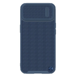 Nillkin tekstuuriga S-kate iPhone 14 Plus, kaitsekorpus sinise kaamerakaitsega.