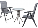Aiam&ouml;&ouml;bli komplekt DUBLIN laud ja 2 kokkupandavat tooli, hall