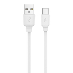 Jellico B15 vastupidav-pehme universaalne USB-C-USB-andmeside ja kiire 3,1A laadijakaabel, 1 m, valge
