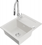 Graniitk&ouml;&ouml;givalamu Mexen Enzo segisti ja sifooniga, Valge+Kroom