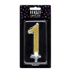 PartyDeco tordik&uuml;&uuml;nal, number 1, kuldne